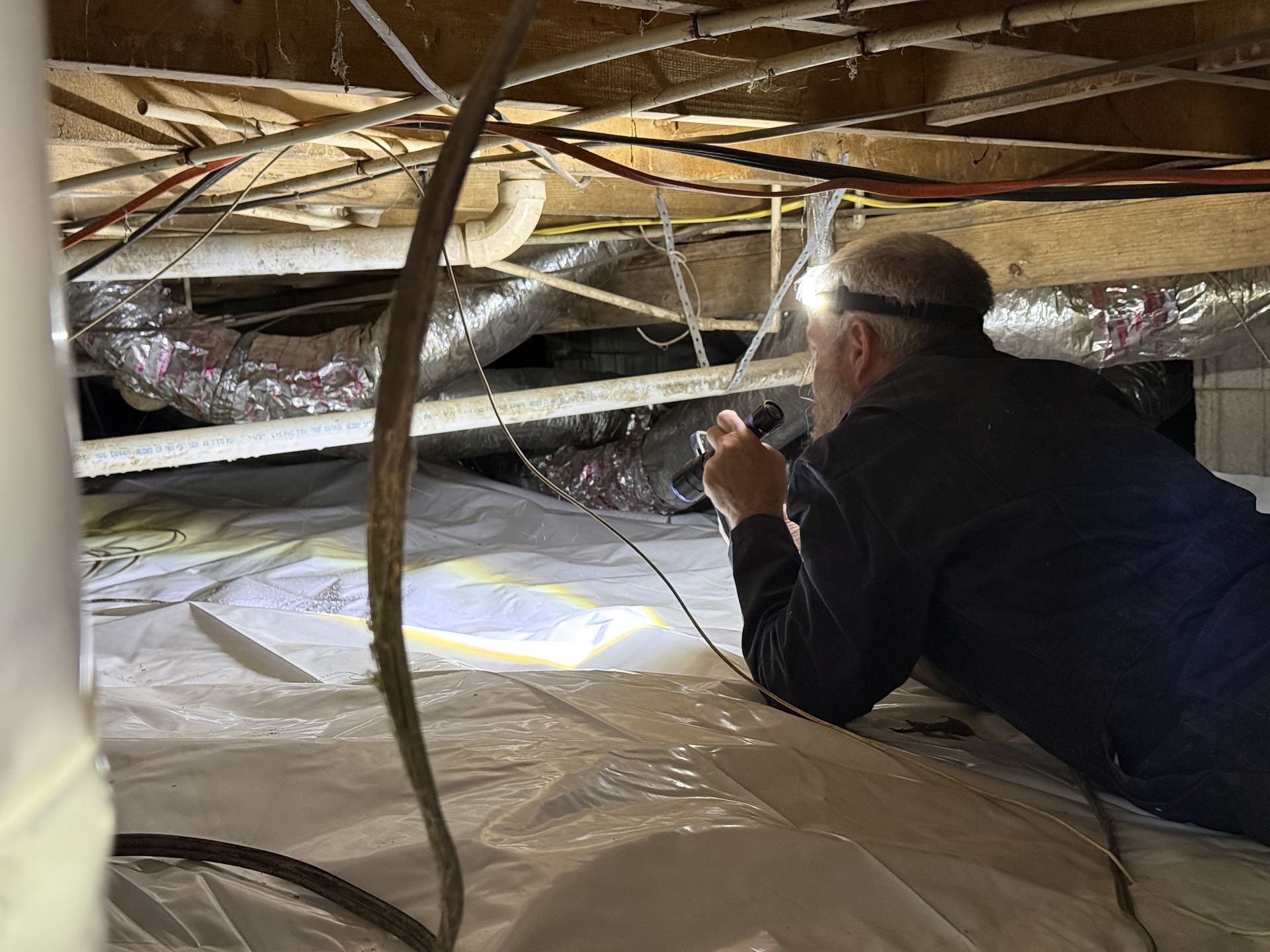 Jon Harris inspecting a home in Middle Tennessee